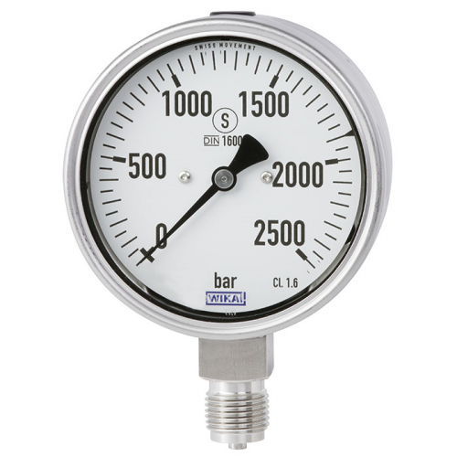 Model PG23HP-S Bourdon tube pressure gauge, stainless steel