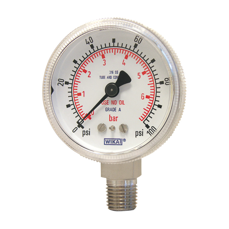 Model 130.15 Bourdon tube pressure gauge, stainless steel