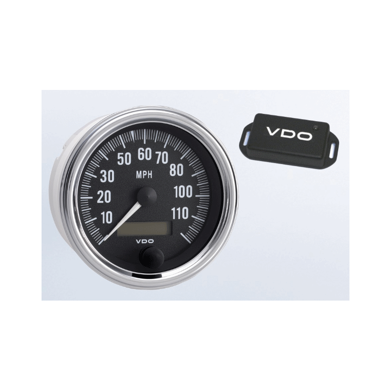 120 MPH 3-3/8" Speedometer with GPS Speed Sender