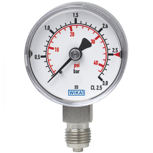 Model 131.11 Bourdon tube pressure gauge, stainless steel