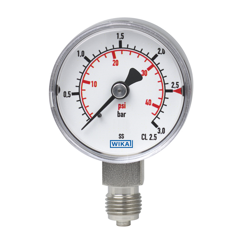 Model 131.11 Bourdon tube pressure gauge, stainless steel