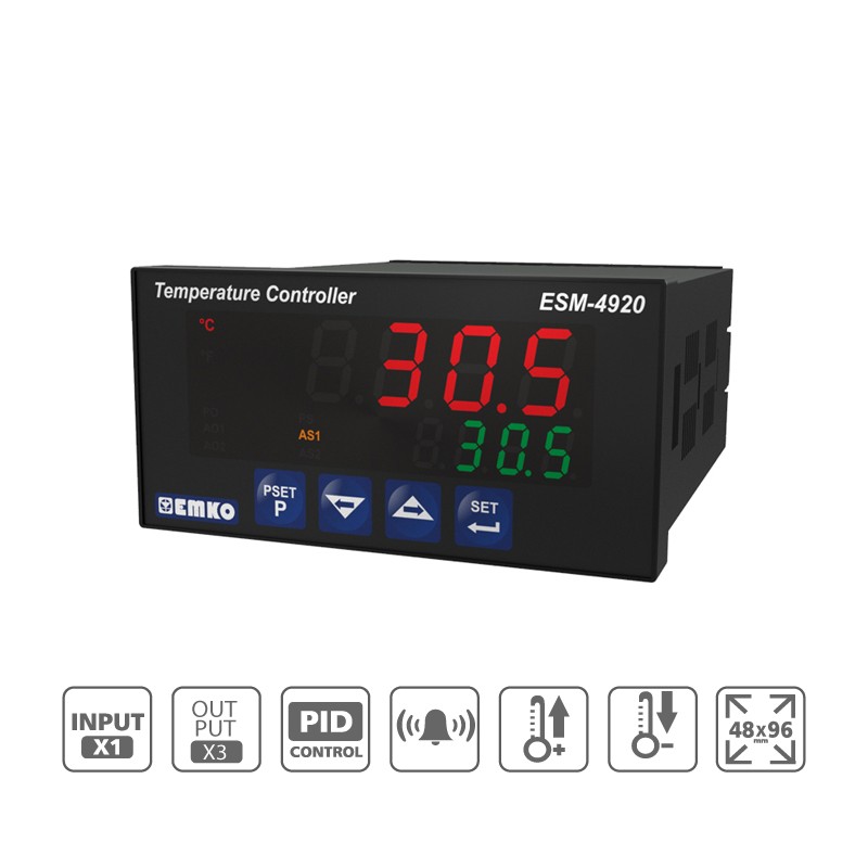 ESM-4920 PID Temperature Controller with Universal Input (TC, RTD)