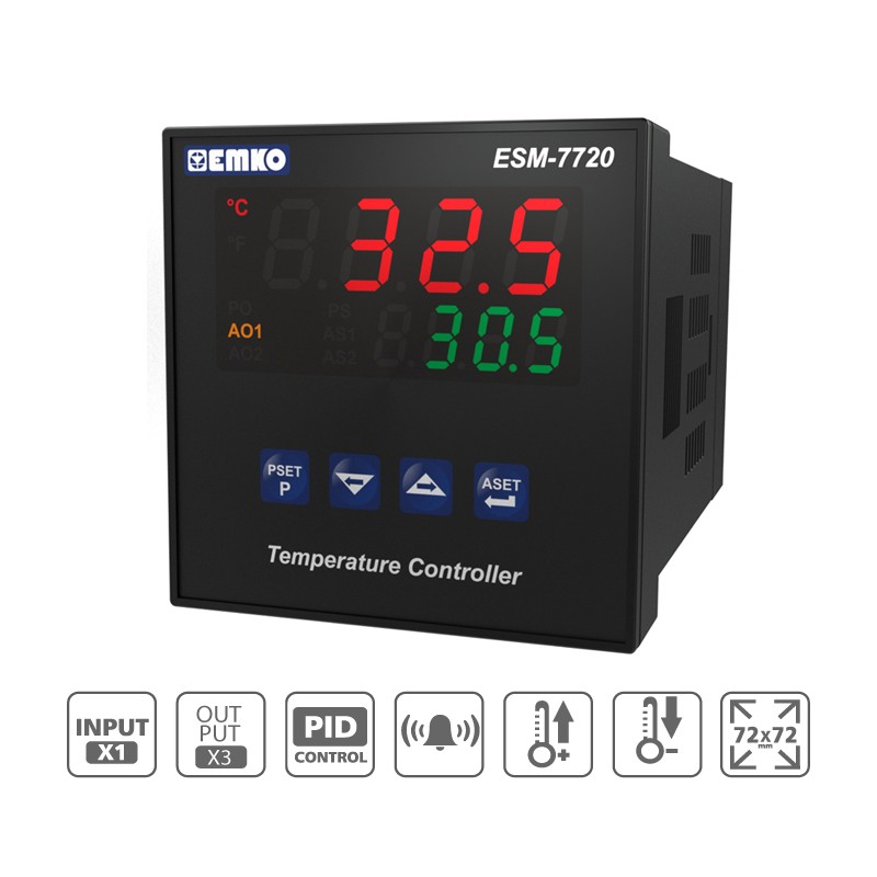 ESM-7720 PID Temperature Controller with Universal Input (TC, RTD)