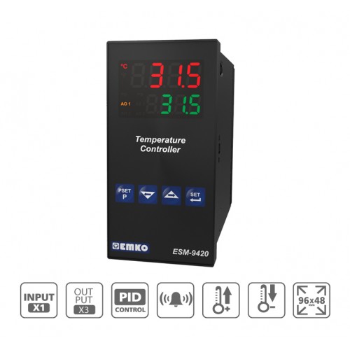 ESM-9420 PID Temperature Controller with Universal Input (TC, RTD)