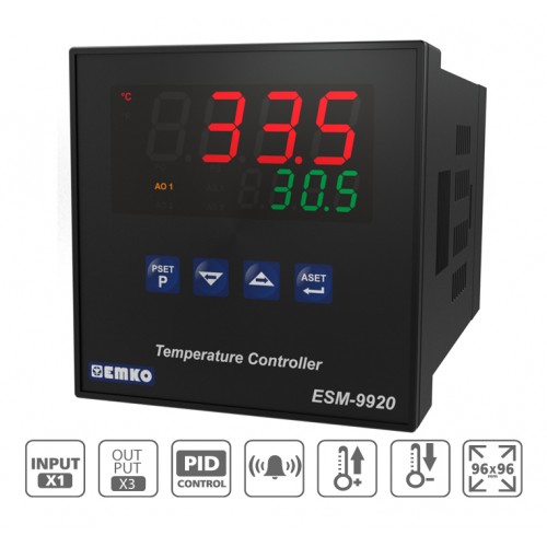 ESM-9920 PID Temperature Controller with Universal Input (TC, RTD)